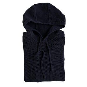 Vince Men's Waffle Knit Pullover Hoodie Sweater (Navy Blue) - Size Medium